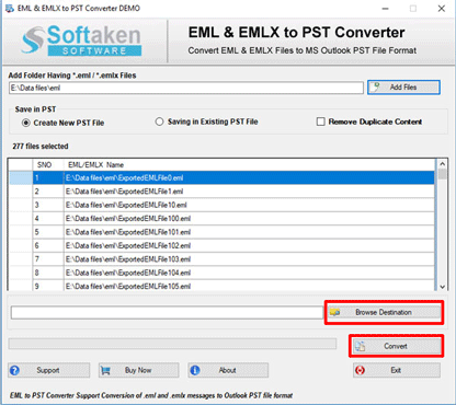 Convert Windows Live Mail EML files to PST